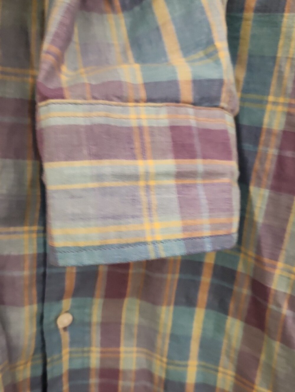 J.Crew Men’s Medium Pastel Plaid Button Down Shirt Blue Purple Long Sleeve - Picture 5 of 8